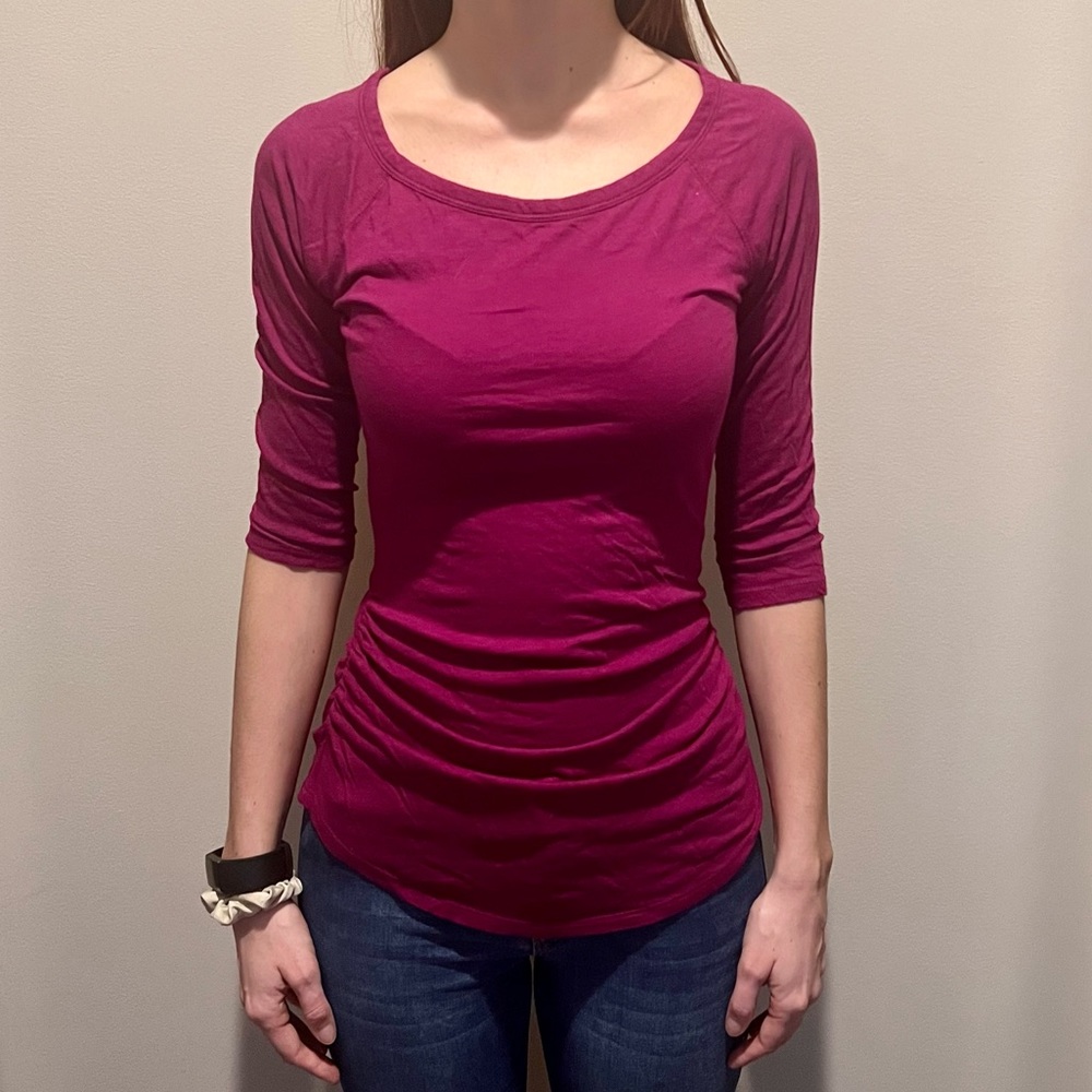 Magenta ruched shirt
